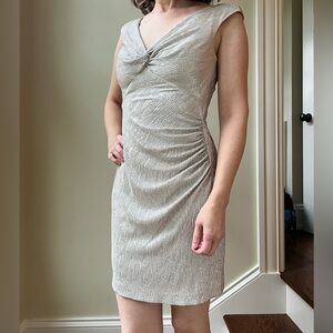 CACHE Dress‎ Date Night Metallic Mob Wife Stetchy Slinky Flirty Girly Party 2